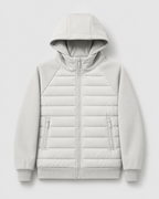 Chaqueta híbrida acolchada de hombre con capucha
