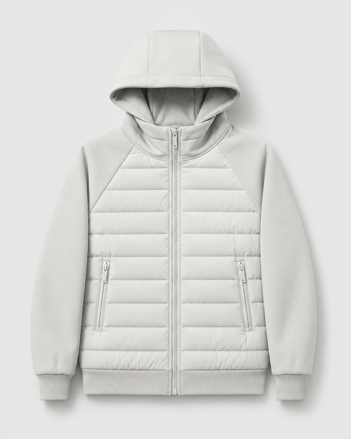 Chaqueta híbrida acolchada de hombre con capucha
