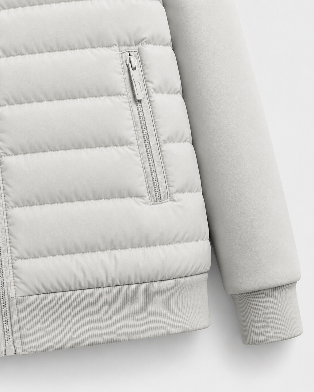 Chaqueta híbrida acolchada de hombre con capucha