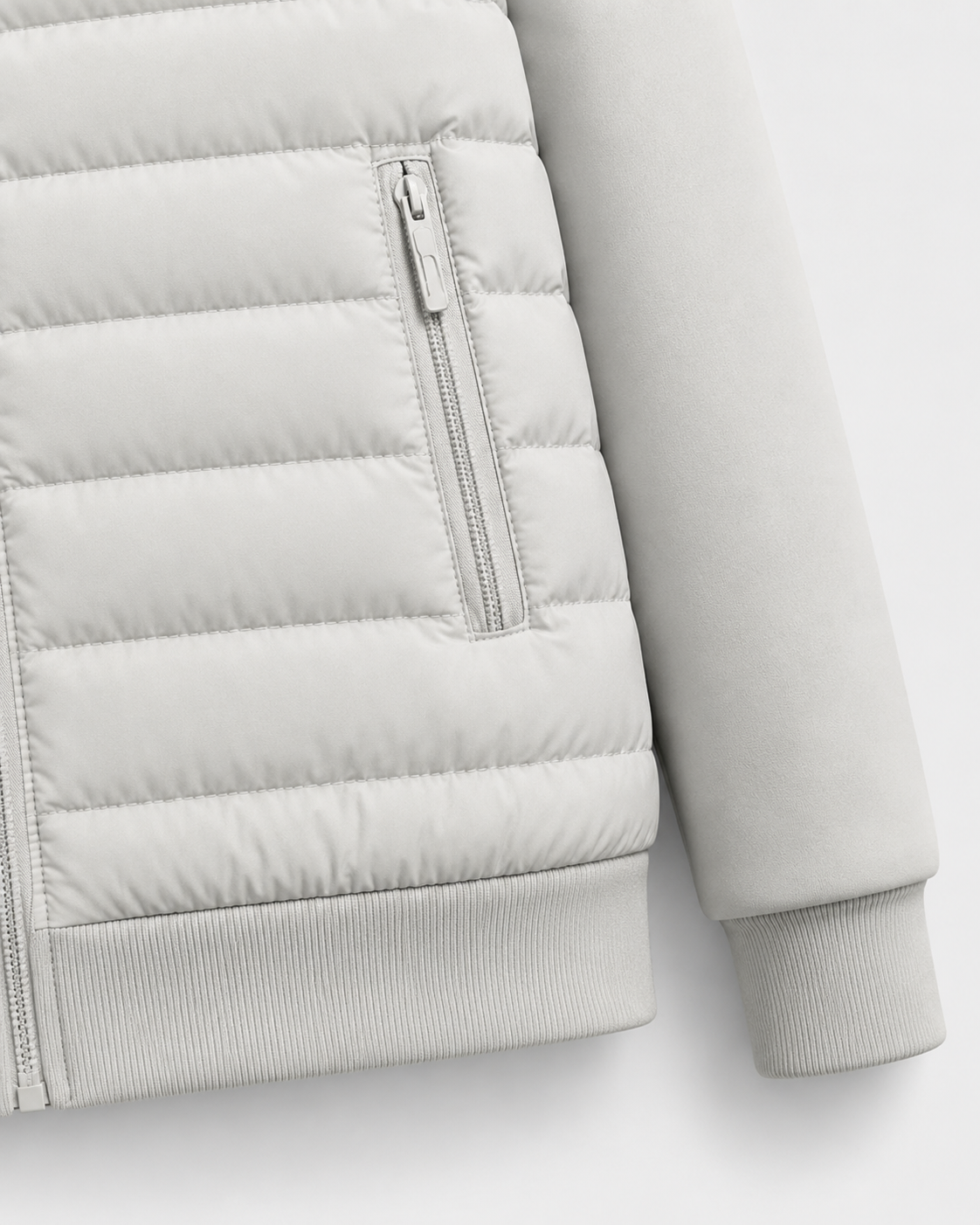 Chaqueta híbrida acolchada de hombre con capucha