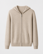 Felpa Uomo con Cappuccio e Zip in Lana Merino