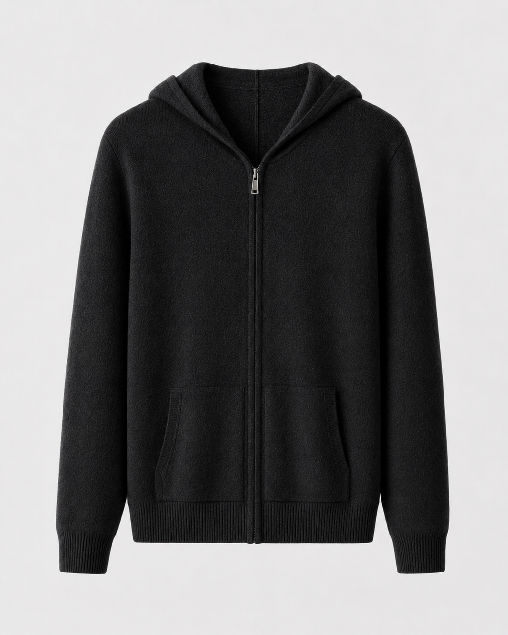 Felpa Uomo con Cappuccio e Zip in Lana Merino