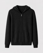 Felpa Uomo con Cappuccio e Zip in Lana Merino