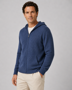 Felpa Uomo con Cappuccio e Zip in Lana Merino