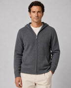 Felpa Uomo con Cappuccio e Zip in Lana Merino