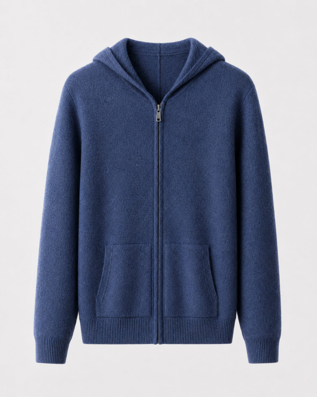 Felpa Uomo con Cappuccio e Zip in Lana Merino