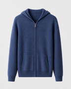 Felpa Uomo con Cappuccio e Zip in Lana Merino