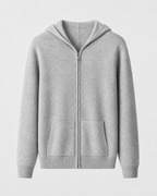 Felpa Uomo con Cappuccio e Zip in Lana Merino