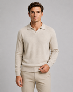 Polo Uomo in Maglia con Colletto Aperto
