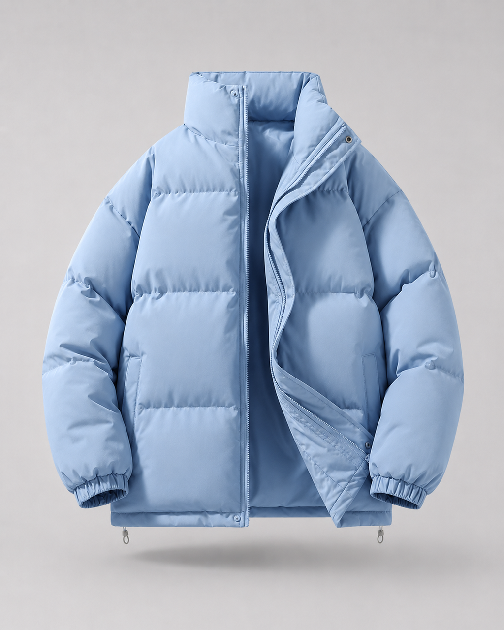 Plumífero de invierno oversize de hombre con cuello alto