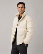 Plumífero de invierno oversize de hombre con cuello alto