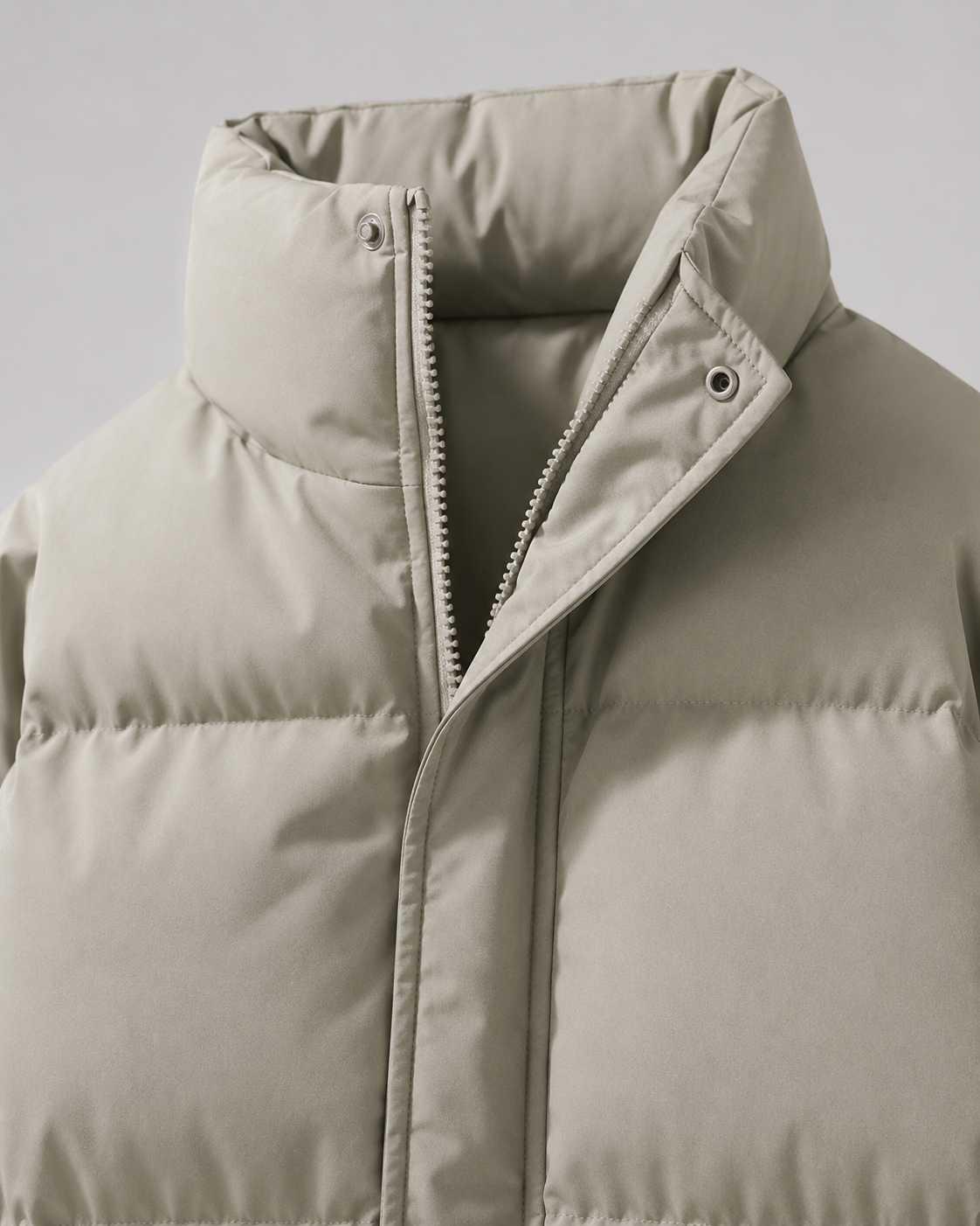 Plumífero de invierno oversize de hombre con cuello alto