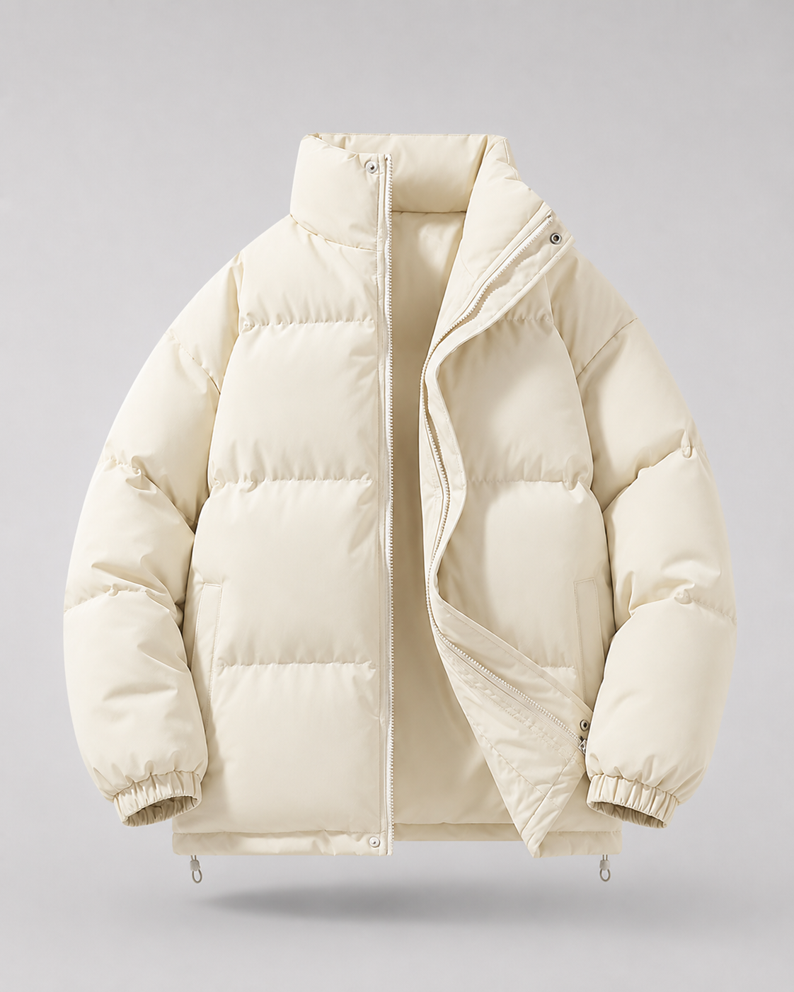 Plumífero de invierno oversize de hombre con cuello alto