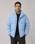 Plumífero de invierno oversize de hombre con cuello alto