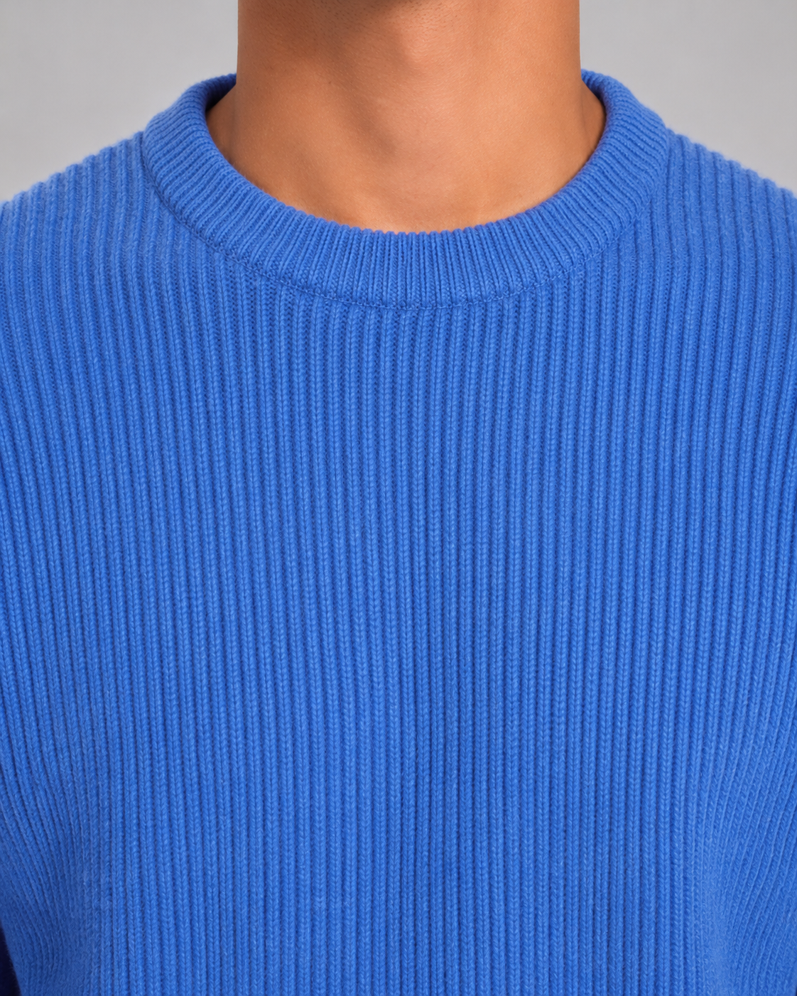Maglione Uomo Girocollo in Maglia a Coste