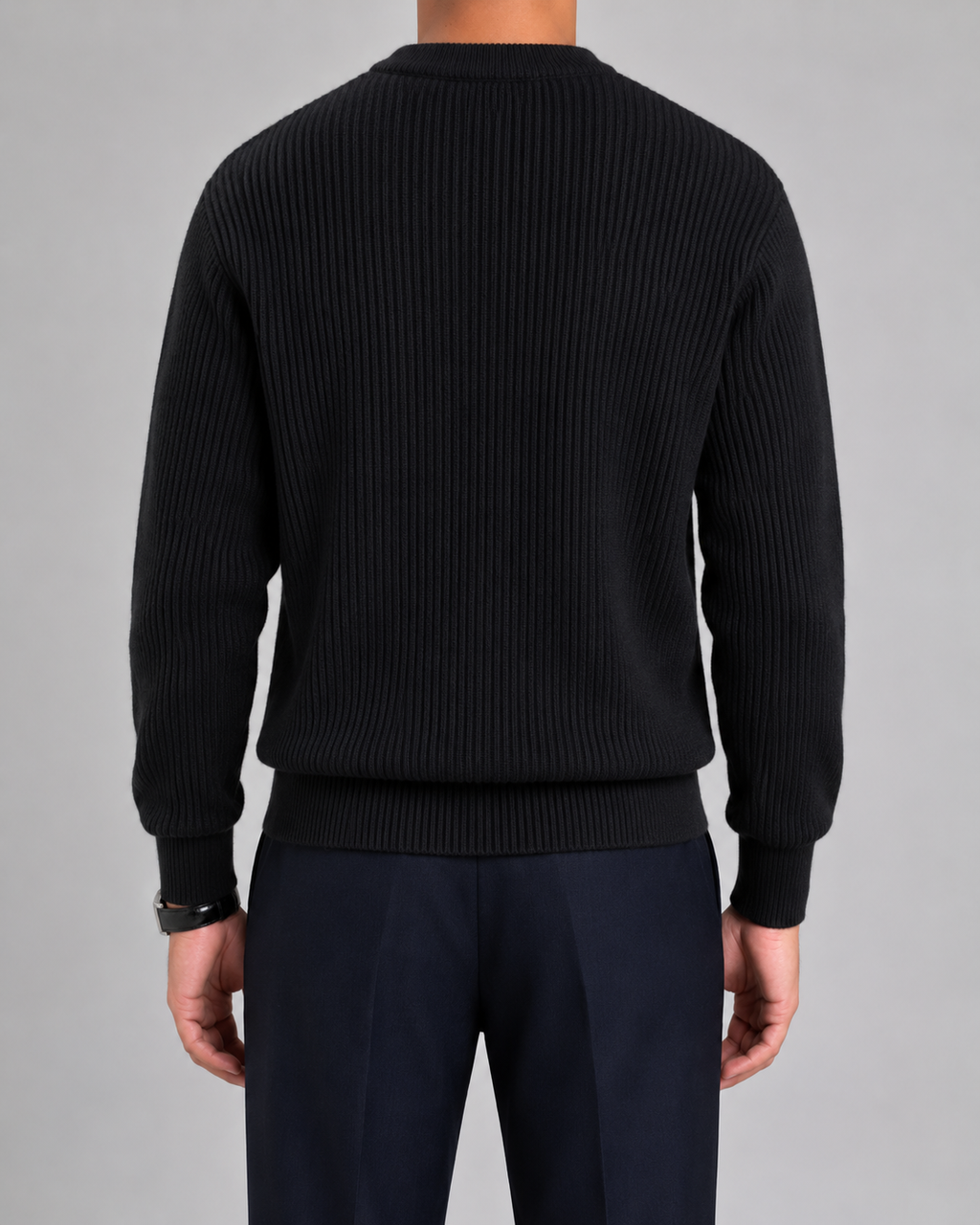 Maglione Uomo Girocollo in Maglia a Coste