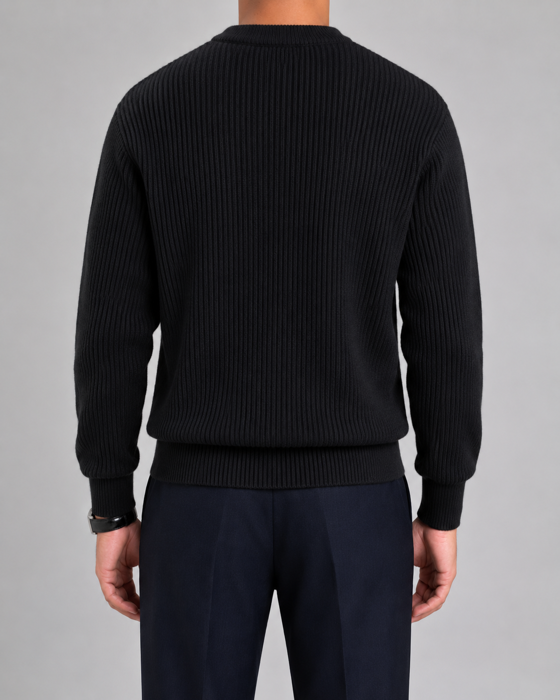 Maglione Uomo Girocollo in Maglia a Coste
