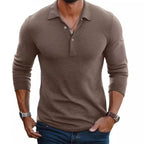 Polo homme slim fit en maille à manches longues