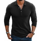 Polo homme slim fit en maille à manches longues