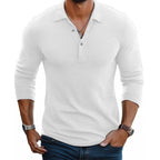 Polo homme slim fit en maille à manches longues