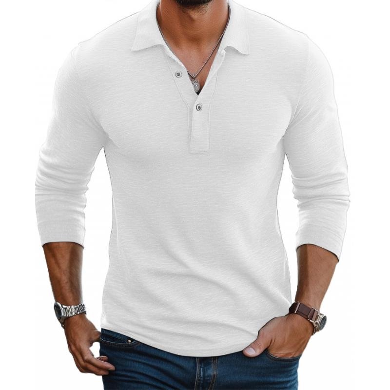 Polo homme slim fit en maille à manches longues