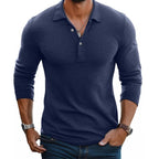Polo homme slim fit en maille à manches longues