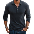 Polo homme slim fit en maille à manches longues