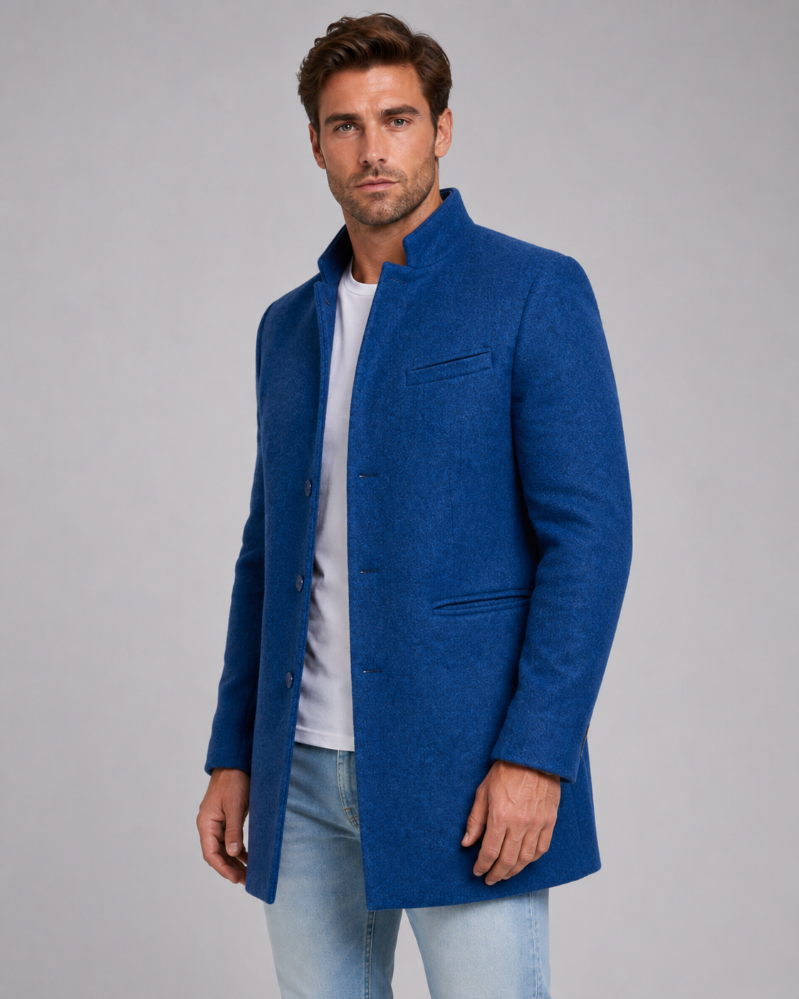 Cappotto Uomo Sartoriale in Lana con Collo Alto