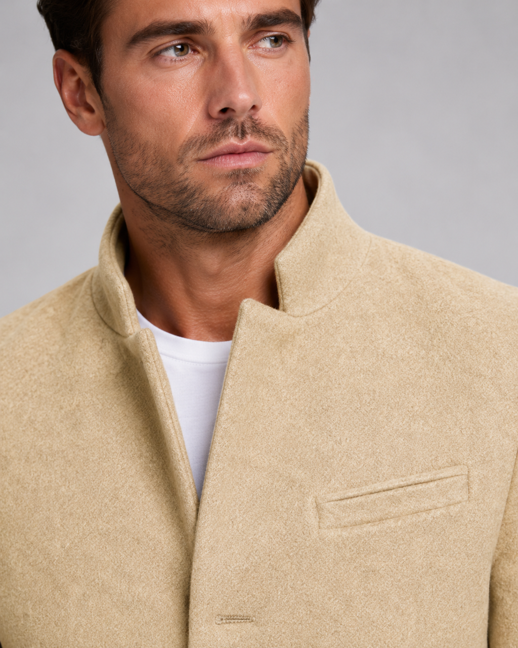 Cappotto Uomo Sartoriale in Lana con Collo Alto