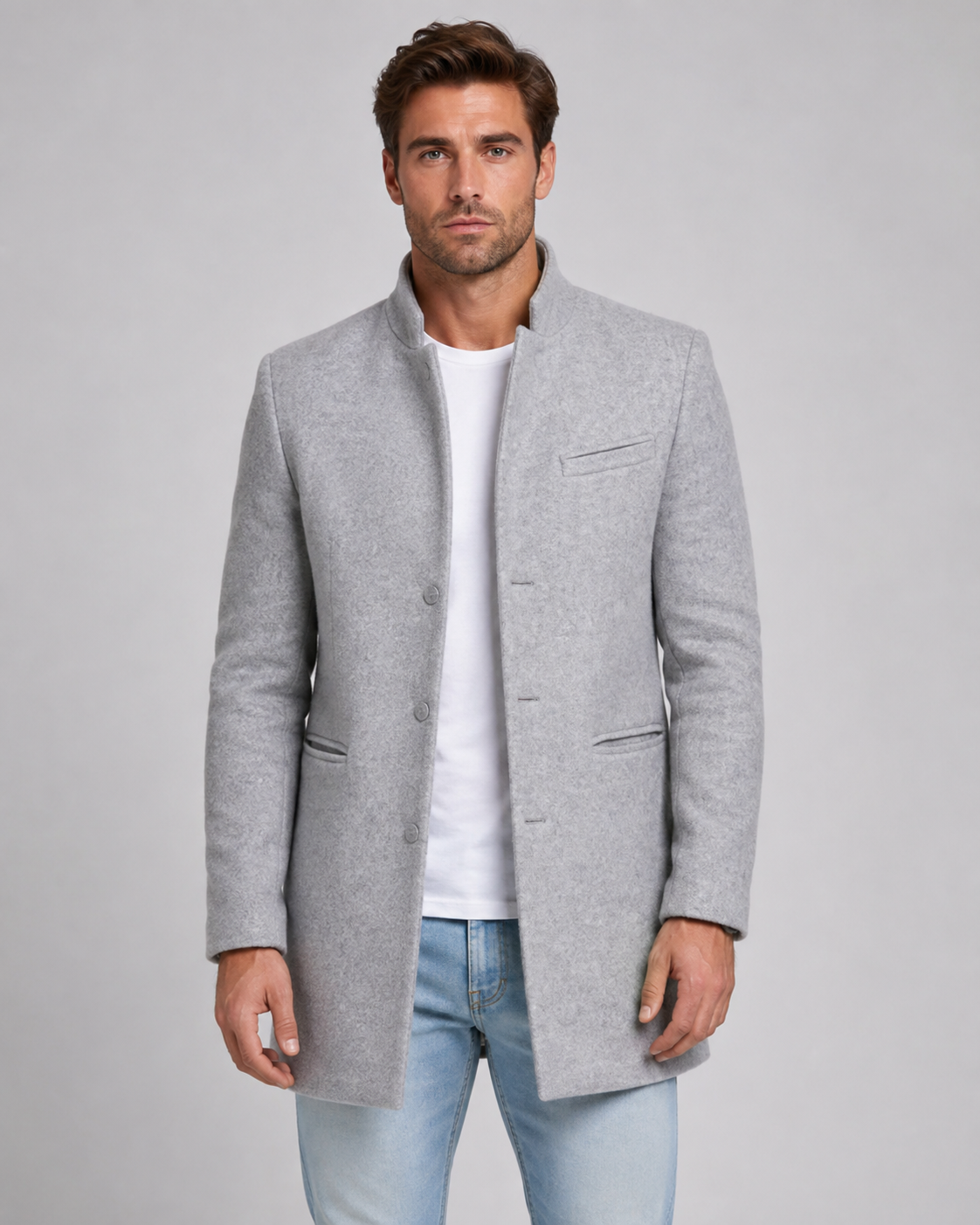 Cappotto Uomo Sartoriale in Lana con Collo Alto