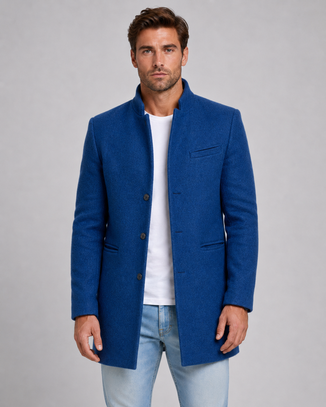 Cappotto Uomo Sartoriale in Lana con Collo Alto