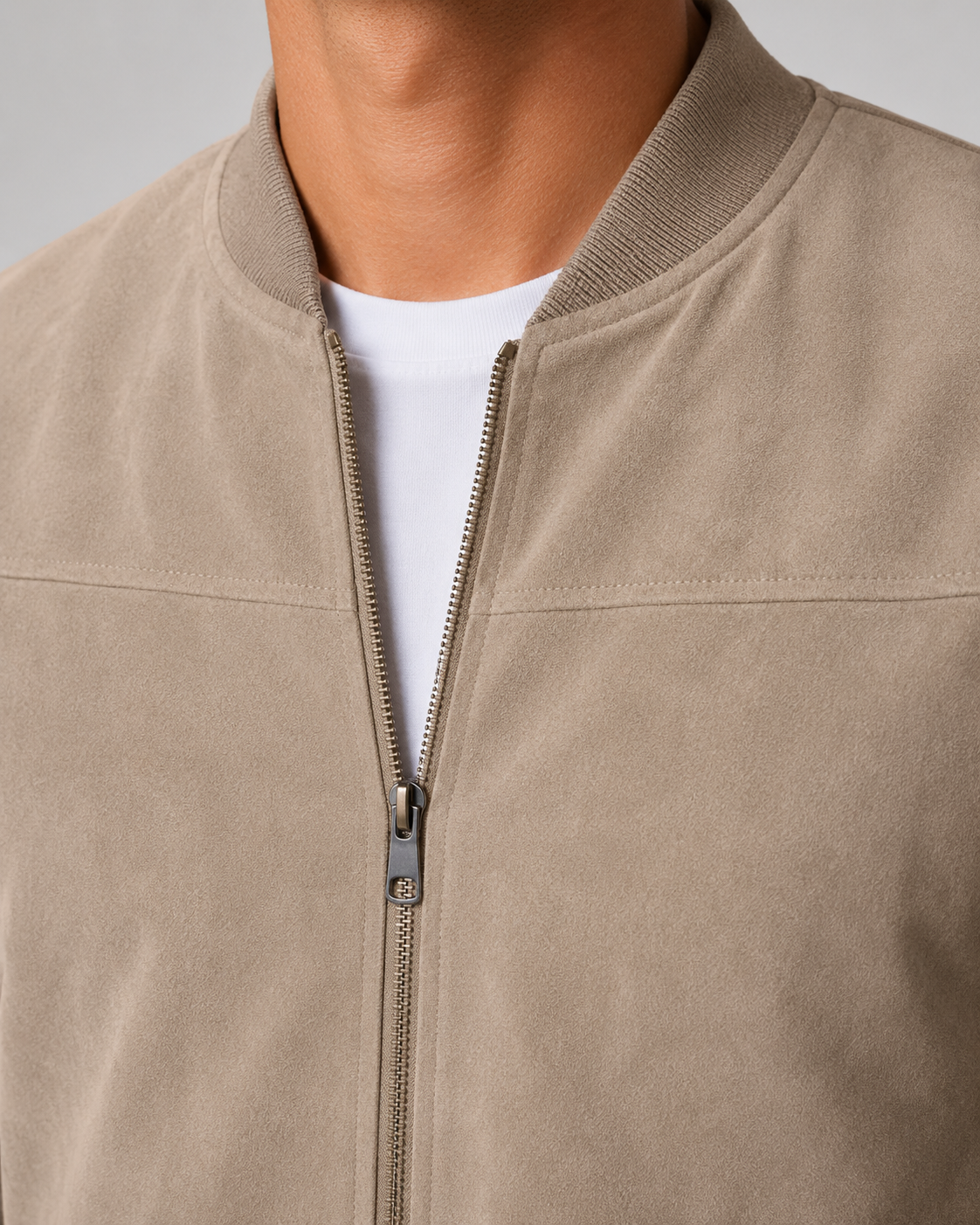 Giacca Bomber Uomo Effetto Camoscio