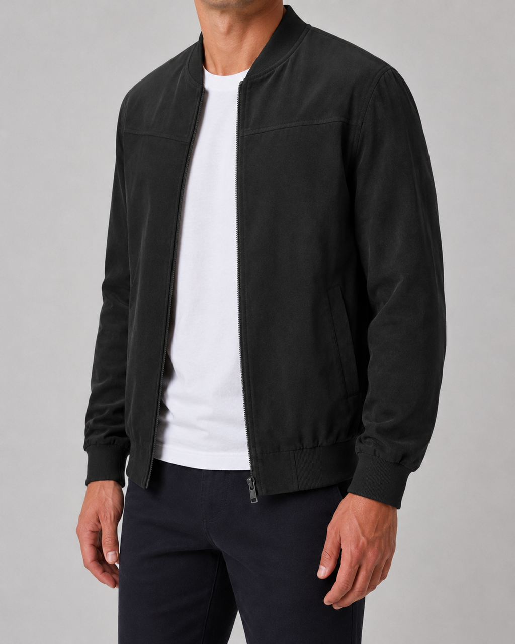 Giacca Bomber Uomo Effetto Camoscio