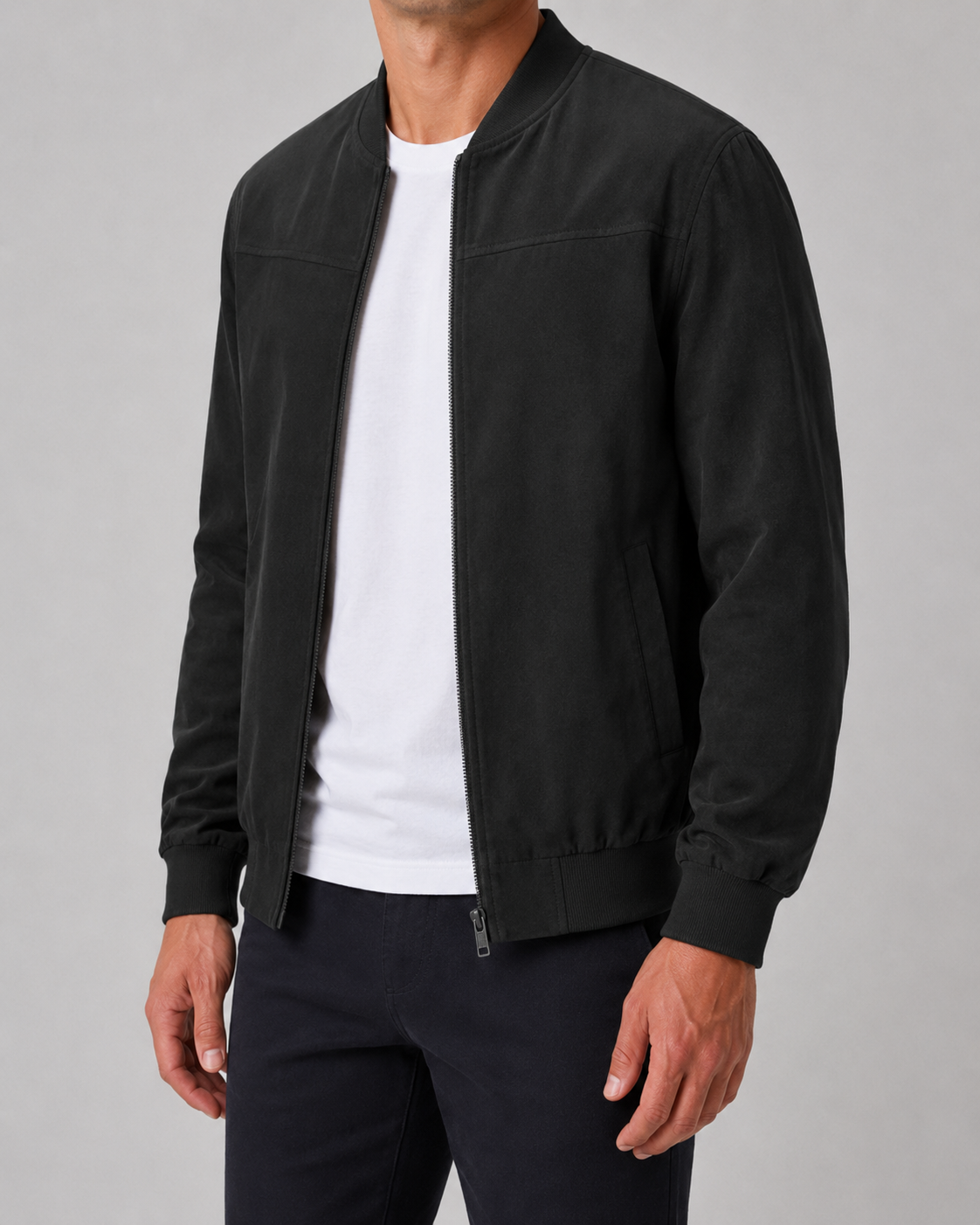 Giacca Bomber Uomo Effetto Camoscio