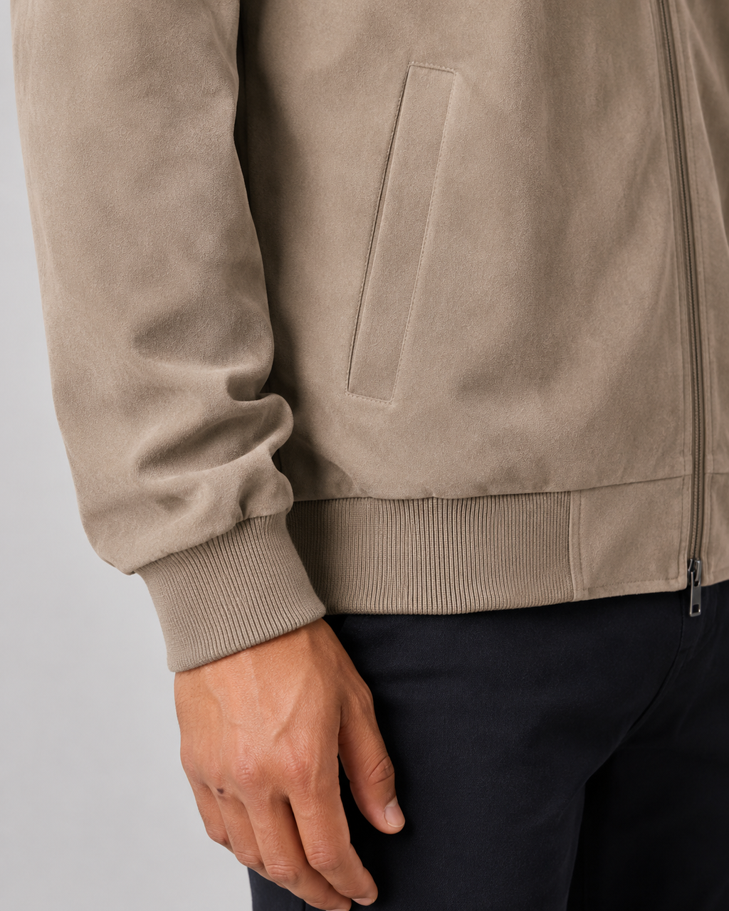 Giacca Bomber Uomo Effetto Camoscio