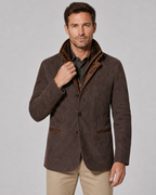 Veste homme effet daim à col superposé