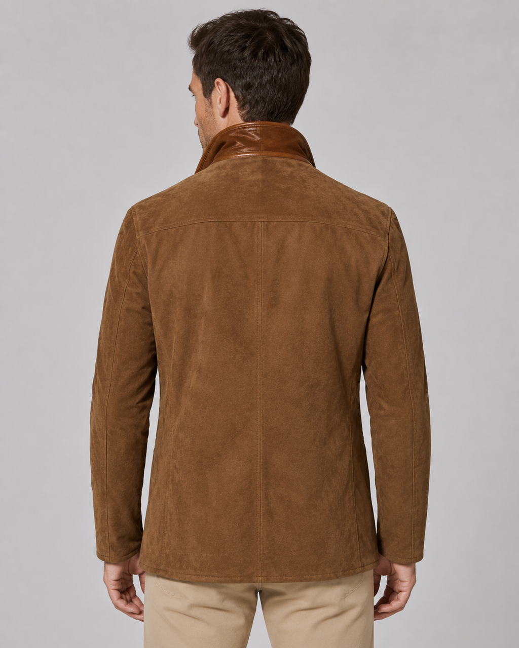 Veste homme effet daim à col superposé