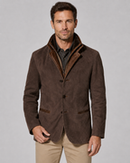 Veste homme effet daim à col superposé