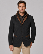 Veste homme effet daim à col superposé