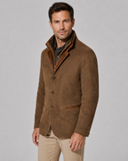 Veste homme effet daim à col superposé