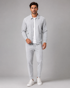 Ensemble homme en tissu gaufré avec veste et pantalon