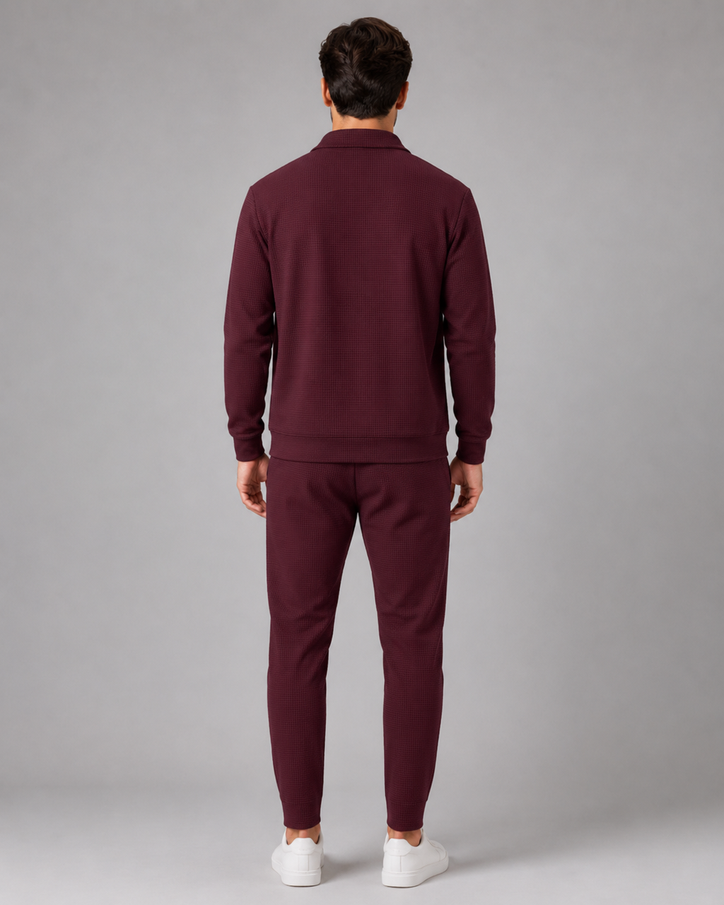 Ensemble homme en tissu gaufré avec veste et pantalon