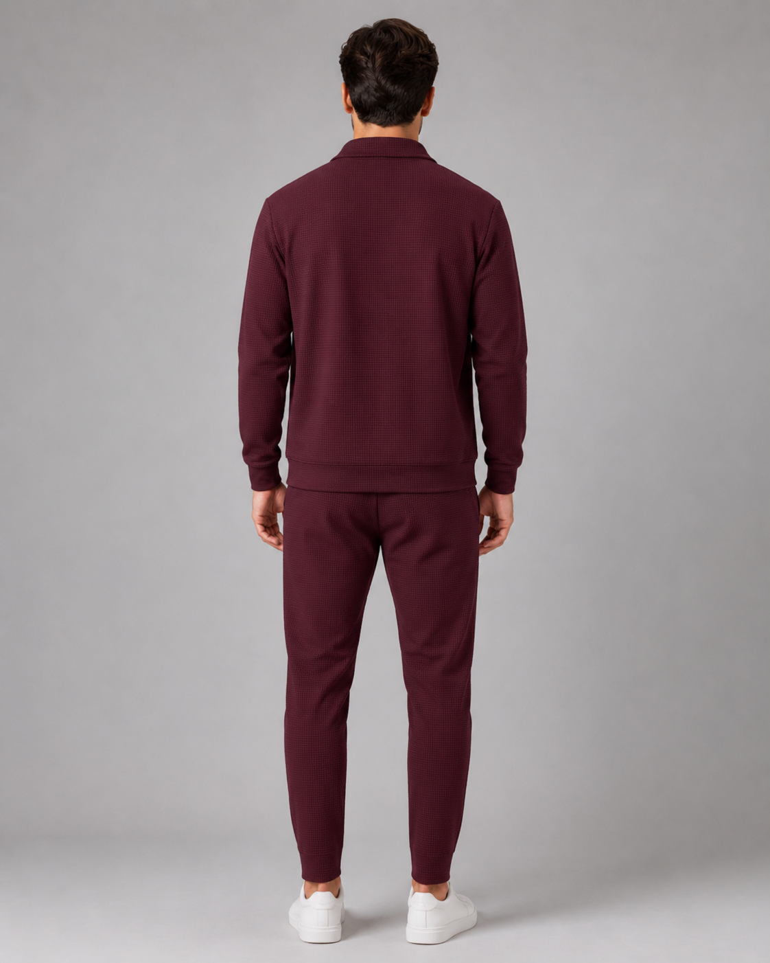 Ensemble homme en tissu gaufré avec veste et pantalon