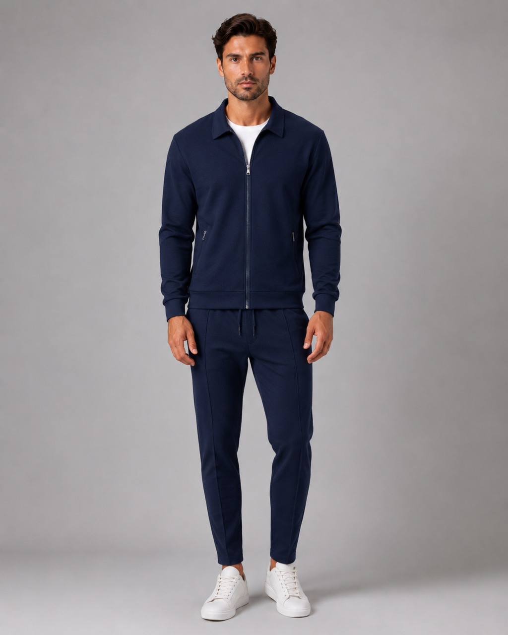 Ensemble homme en tissu gaufré avec veste et pantalon