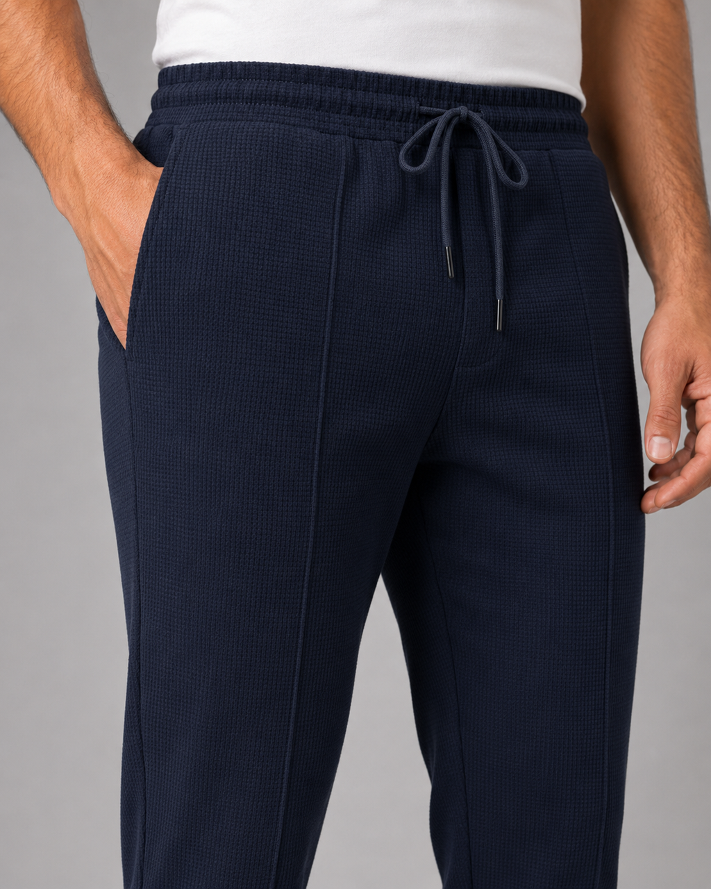 Ensemble homme en tissu gaufré avec veste et pantalon