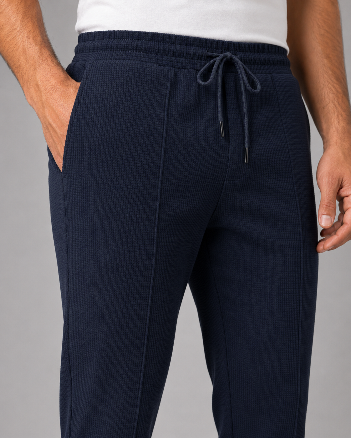 Ensemble homme en tissu gaufré avec veste et pantalon