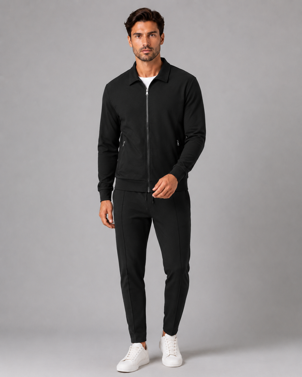 Ensemble homme en tissu gaufré avec veste et pantalon