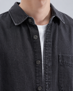 Overshirt Uomo in Denim Lavato