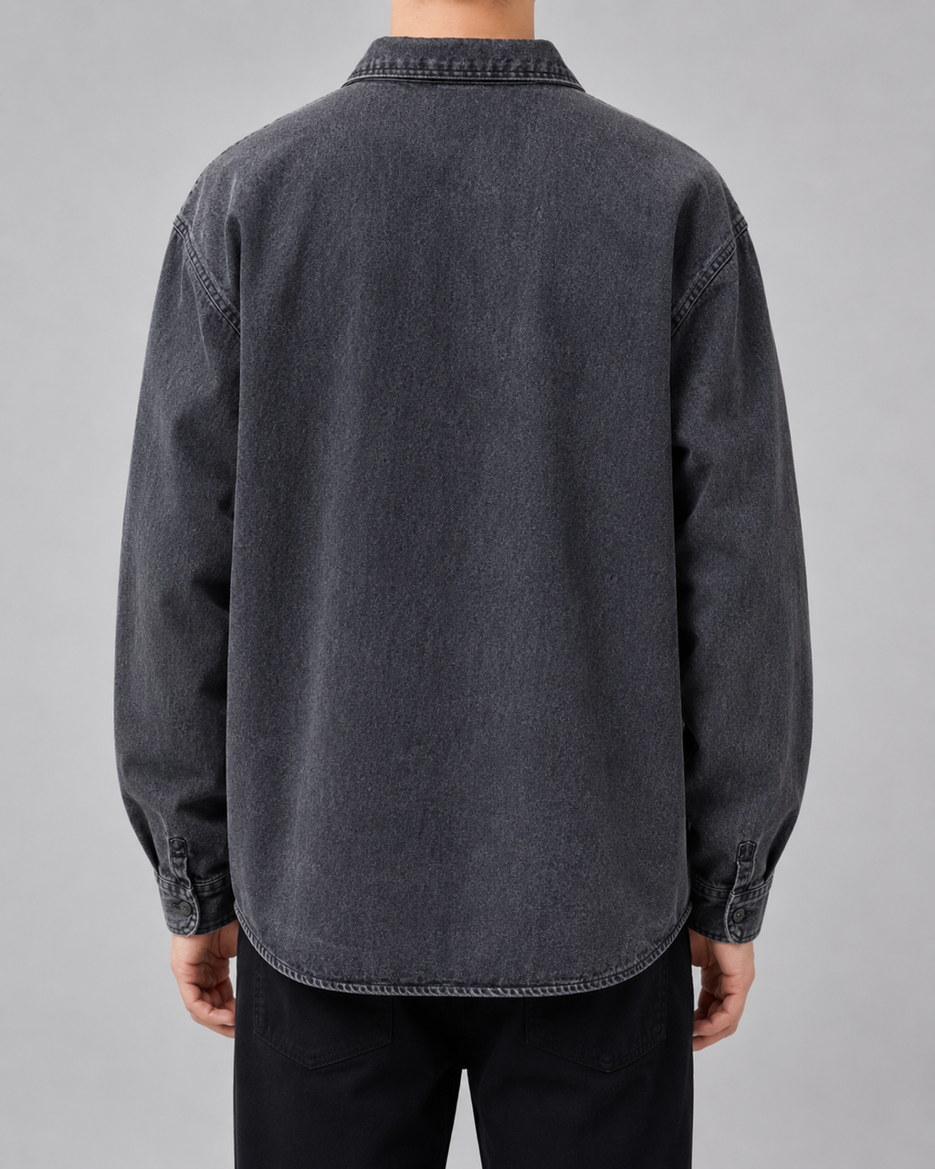 Overshirt Uomo in Denim Lavato