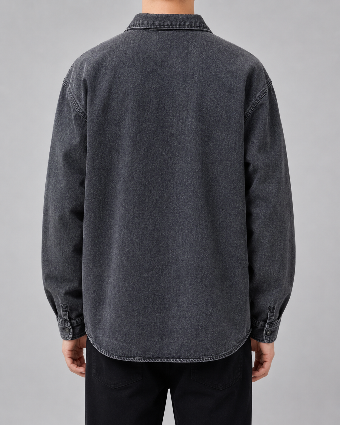 Overshirt Uomo in Denim Lavato